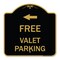 Signmission Free Valet Parking W/ Left Arrow, Black & Gold Aluminum Architectural Sign, 18" x 18", BG-1818-23943 A-DES-BG-1818-23943 - alternate 1